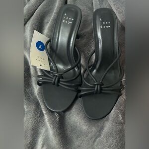 a new day Black Heeled Sandals